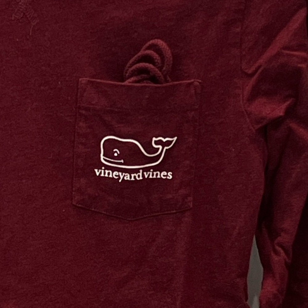 Vineyard Vines Long Sleeve Logo Pocket Tee Hoodie - Picture 2 of 7